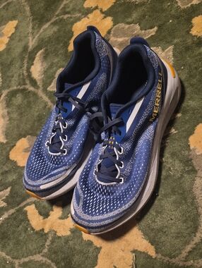 Merrell Blue and Yellow Men's Athletic Running Shoes